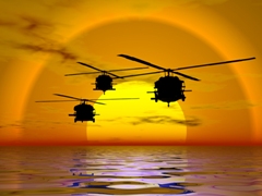 imagen helicopteros sobre el mar