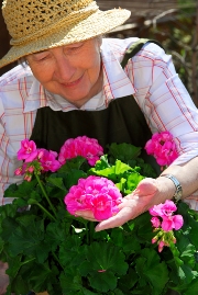 seora cultivando plantas