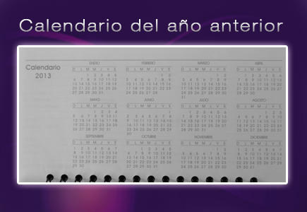 agenda inglesa con calendarios