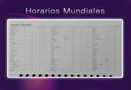 horarios mundiales contenido agenda inglesa