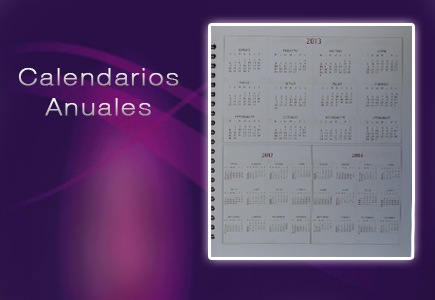 agenda motivacional con calendarios anuales