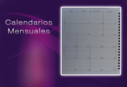 agenda motivacional con calendario mensual